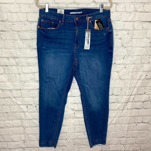American Rag super skinny hi rise raw hem jeans - Picture 1 of 4
